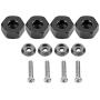 Dilwe RC Car Hex Hub Adapter, 4 Pcs Aluminium Alloy 6mm to 12mm Wheel Hex Hub Adapter for WPL 1634 RC Truck RC Spare Part Accessory (Black)