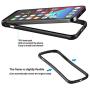 Slim Metal Bumper Case Compatible with iPhone 12 12 Pro, Metal Bumper Cover with Soft TPU Inner [No Signal Interference][Support Wireless Charging] Compatible for iPhone 12 12 Pro, Black