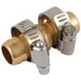 Metal Solid Brass 3/4 inch Garden Hose Repair Mender Kit Male Female Repair with Stainless Clamp