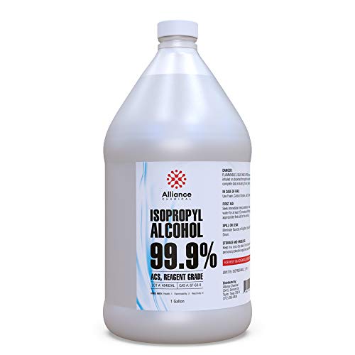 Alliance Chemical - Isopropyl Alcohol 99.9% ACS Reagent Grade - One Gallon - (4) 32 FL Oz Bottles - w/Reusable Leak and Evaporation Proof Seal - Ultra High Purity