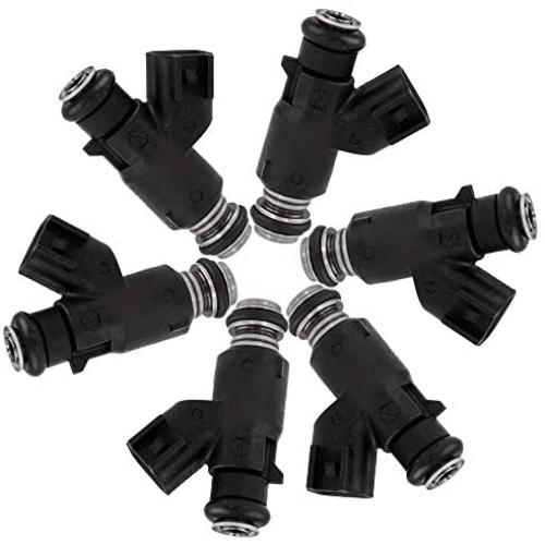Fuel Injectors Parts,ROADFAR 4 Hole Fuel Injector Kits Fit for Hyundai Azera/Entourage/Genesis/Santa Fe/Sonata/Hyundai Veracruz,Kia Amanti/Sedona/Sorento,35310-3C000,Set of 6