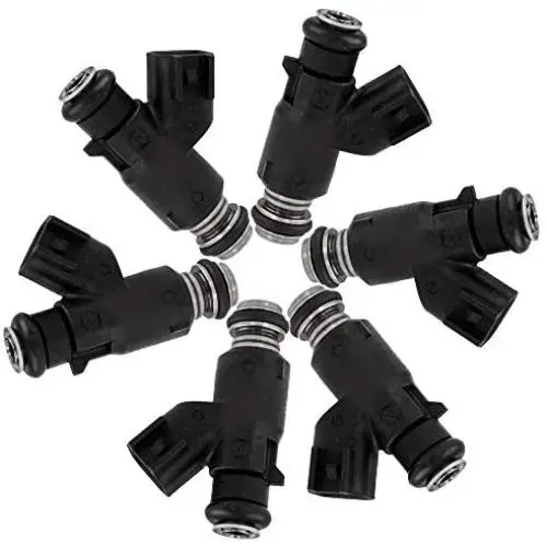 Fuel Injectors Parts,ROADFAR 4 Hole Fuel Injector Kits Fit for Hyundai Azera/Entourage/Genesis/Santa Fe/Sonata/Hyundai Veracruz,Kia Amanti/Sedona/Sorento,35310-3C000,Set of 6