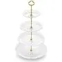 NWK 3/4-Tier Cupcake Stand with Crystal Clear Plates and Gold Metal Struts Dessert Tower Display Rack Serving Tray for Wedding Birthday Autumn Thanks Giving Baby Shower Party NWK 3/4-Tier Cupcake Stand with Crystal Clear Plates and Gold Metal Struts Dessert Tower Display Rack Serving Tray for Wedding Birthday Autumn Thanks Giving Baby Shower Party
