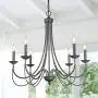 LOG BARN French Country Chandelier, Modern Farmhouse Lighting Style in Brushed Rustic Dark Grey, Kitchen Island Pendant for Dining Room, Bedroom LOG BARN French Country Chandelier, Modern Farmhouse Lighting Style in Brushed Rustic Dark Grey, Kitchen Island Pendant for Dining Room, Bedroom