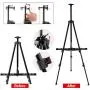 T-Sign 72 Tall Display Easel Stand, Aluminum Metal Tripod Art Easel Adjustable Height from 22-72”, Extra Sturdy for Table-Top/Floor Painting, Drawing and Display with Bag, Black T-Sign 72 Tall Display Easel Stand, Aluminum Metal Tripod Art Easel Adjustable Height from 22-72”, Extra Sturdy for Table-Top/Floor Painting, Drawing and Display with Bag, Black