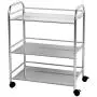 YKEASE 3-Shelf Shelving Units on Wheels Stainless Steel Kitchen Cart Microwave Stand - Bathroom Garage Storage Shelves 24 Inches Wide
