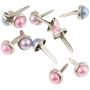 Jili Online 200 Pieces Metal Pearl Head Brads Paper Fastener for Scrapbooking Cardmaking Decoration DIY 6mm