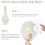 Confetti Balloons 12'' Party Balloons Latex Balloons Birthday Balloons Baby Shower Balloons Wedding Balloons for More Parties 50 Pcs Pack-White, Gold, Golden Confettii Balloons with Ribbon