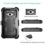 Tinysaturn Galaxy Luna Case, Galaxy Amp 2 Case, Galaxy Express 3 Case,J1 2016 Case, (TM) [Yvenus Series] [Black] Shock Absorbing Holster Belt Clip [Built-in Screen] Cover for Samsung Galaxy J1 2016