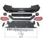 JROAD Compatible with Front Bumper Jeep Wrangler 2007-2018 JK JKU Sahara Rubicon Sports 2/4-door 2xLED Fog Lights Built-in Winch Plate Stubby Blade Heavy Steel Grille Guard Tube