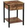 HOOBRO Nightstand, 2-Tier End Table, Industrial Side Table with Drawer and Storage Shelf, Wood Accent Table with Metal Frame, Easy Assembly, Rustic Brown and Black BF40BZ01 HOOBRO Nightstand, 2-Tier End Table, Industrial Side Table with Drawer and Storage Shelf, Wood Accent Table with Metal Frame, Easy Assembly, Rustic Brown and Black BF40BZ01