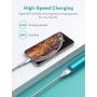 Xcentz iPhone Charger 10ft, MFi Certified Lightning Cable, Braided Nylon High-Speed iPhone Cable with Premium Metal Connector for iPhone 11/X/XS/XR/XS Max/8/7/6/5S/SE, iPad Mini/Air, Silver