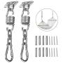 TEANTECH Heavy Duty Stainless Steel 304 Swing Hangers Kits 800LB Capacity with 360°Rotation 8 Screws for Wooden Sets Tire Swing Chair Seat Trapeze Yoga Hammock Chair Sandbag, 2 Set