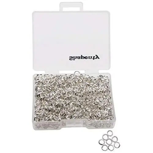 Shapenty 1000PCS Silver Plated Iron Open Jump Rings Connectors Bulk for DIY Craft Earring Necklace Bracelet Pendant Choker Jewelry Making Findings and Key Ring Chain Accessories (Silver, 4mm) Shapenty 1000PCS Silver Plated Iron Open Jump Rings Connectors Bulk for DIY Craft Earring Necklace Bracelet Pendant Choker Jewelry Making Findings and Key Ring Chain Accessories (Silver, 4mm)