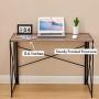 Writing Computer Desk Modern Simple Study Desk Industrial Style Folding Laptop Table for Home Office Notebook Desk, Vintage Walnut