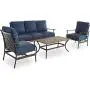 PatioFestival Patio Conversation Set 4 Pieces Cushioned Outdoor Furniture Sets with All Weather Frame PatioFestival Patio Conversation Set 4 Pieces Cushioned Outdoor Furniture Sets with All Weather Frame