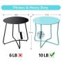 Amagabeli Metal Patio Side Table 18” x 18” Heavy Duty Weather Resistant Anti-Rust Outdoor End Table Small Steel Round Coffee Table Porch Table Snack Table for Balcony Garden Yard Lawn, Mint Green