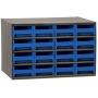 Akro-Mils 16-Drawer Steel Parts Craft Storage Cabinet Hardware Organizer, 19416, (17-Inch W x 11-Inch D x 11-Inch H), Gray Cabinet, Blue Drawers Akro-Mils 16-Drawer Steel Parts Craft Storage Cabinet Hardware Organizer, 19416, (17-Inch W x 11-Inch D x 11-Inch H), Gray Cabinet, Blue Drawers