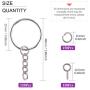 Swpeet 450Pcs 1'' 25mm Sliver Key Chain Rings Kit, Including 150Pcs Keychain Rings with Chain and 150Pcs Jump Ring with 150Pcs Screw Eye Pins Bulk - Plastic Box or Cardboard Box Random Shipments