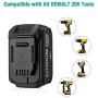FirstPower 6.0Ah Replacement Battery DCB205 DCB204 - Compatible with Dewalt 20V Cordless Power Tools DCB180 DCB200 DCB204-2 DCB205-2 DCB206 DCD/DCF/DCG Series - Upgraded Li-ion 2 Pack