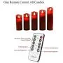 Vinkor Flameless Candles Battery Operated Candles 4'' 5'' 6'' 7'' 8'' Set of 5 Burgundy Real Wax Pillar LED Candles with 10-Key Remote and Cycling 24 Hours Timer