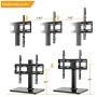 Universal TV Stand Tabletop Base with Swivel Mount for 27 32 37 40 42 46 50 55 inch LCD LED Plasma Flat Screens, Height Adjustable TV Base Replacement,Tempered Glass Base,Holds up to 88lbs