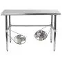 AmGood Stainless Steel Work Table Open Base | Metal Work Bench (Stainless Steel Work Table Open Base, 48'' Long x 18'' Deep)