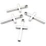 100pcs 13x27mm Silver Small Cross Charms Pendants Beads for Jewelry Making Crafting Findings Accessory for DIY Necklace Bracelet (7916)