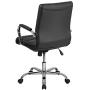 Flash Furniture Mid-Back Black LeatherSoft Executive Swivel Office Chair with Chrome Base and Arms