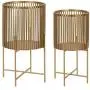 Kate and Laurel Paynter Modern 2-Piece Metal Floor Planter Set with Foldable Stand, Gold Kate and Laurel Paynter Modern 2-Piece Metal Floor Planter Set with Foldable Stand, Gold