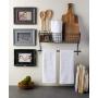 Home Traditions Z02225 Rustic Metal Wall Mount Shelf with Towel Bar, Large, Black