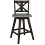 Homelegance Barstool (Set of 2) Amsonia Counter Height Swivel Stool (2 Pack), Black