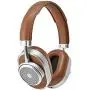 Master & Dynamic MW65 Active Noise-Cancelling (Anc) Wireless Headphones – Bluetooth Over-Ear Headphones with Mic, Silver Metal/ Brown Leather