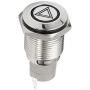 Etopars 12V Car Blue LED Light Emergency Hazard Warning Push Button Metal Toggle Switch 16mm