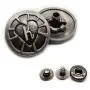 10 Set Gun Black Vintage Antique Metal Snap Button Fastener, for Leather Craft DIY Overall Jacket, with Caps Sockets Studs (BQS8)