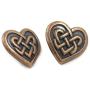 Bezelry 12 Pieces Celtic Heart Love Knot Metal Shank Buttons. 19mm (11/16 inch) (Antique Copper)