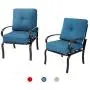 Oakmont 2 Piece Outdoor Furniture Patio Bistro Chairs Metal Dining Furniture Set, All-Weather Garden Seating Chair (Peacock Blue) Oakmont 2 Piece Outdoor Furniture Patio Bistro Chairs Metal Dining Furniture Set, All-Weather Garden Seating Chair (Peacock Blue)