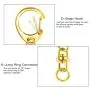 Lainrrew 80 Pcs Key Ring with Chain, Metal Gold D Snap Hook Split Keychain Ring Parts DIY Key Ring with Open Jump Ring and Connector (Gold) Lainrrew 80 Pcs Key Ring with Chain, Metal Gold D Snap Hook Split Keychain Ring Parts DIY Key Ring with Open Jump Ring and Connector (Gold)