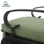 MFSTUDIO Patio Recliner Chair Metal Adjustable Back Outdoor Lounge Chair with 100% Olefin Cushion(Green)