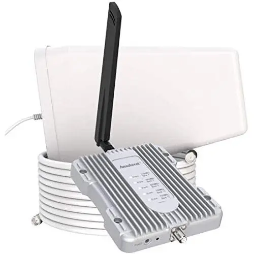 Amazboost Cell Phone Booster for Home -Up to 2,500 sq ft,Cell Phone Signal Booster Kit,All U.S. Carriers -Verizon,AT&T, T-Mobile, Sprint & More-4G 3G 2G LTE FCC Approved Amazboost Cell Phone Booster for Home -Up to 2,500 sq ft,Cell Phone Signal Booster Kit,All U.S. Carriers -Verizon,AT&T, T-Mobile, Sprint & More-4G 3G 2G LTE FCC Approved