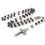 HanlinCC 8mm Tiger Eyes Beads with 10mm Metal Our Father Beads Rosary with Miraculous Center Piece and Cross with Leather Gift Box