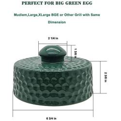 KAMaster Ceramic Damper Top for Medium Large and XLarge Big Green Egg,Dual Function Ceramic Grill Top Damper,Kamado Accessories Charcoal Grill Top Parts Replacement for Easy Grasp and Anti-Hot