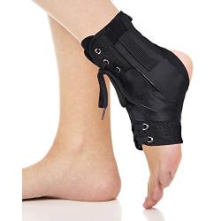 Dr.Welland Ankle Stabilizer - Foot Immobilizer Lace Up Ankle Support Brace - Sports Injuries, Sprains, Swelling Joint Pain, Tendonitis, Heel Spur - Adjustable Compression Straps Guard Protector