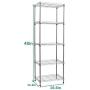 5 Wire Shelving Metal Rack Adjustable Unit Storage Shelves for Laundry Bathroom Kitchen Pantry Closet Silver