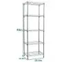 5 Wire Shelving Metal Rack Adjustable Unit Storage Shelves for Laundry Bathroom Kitchen Pantry Closet Silver
