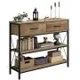 HOMECHO Console Table with Drawers, Tall Entryway Table with Storage, Narrow Sofa Hallway Table for Bedroom Living Room, Metal Frame, Rustic Brown HOMECHO Console Table with Drawers, Tall Entryway Table with Storage, Narrow Sofa Hallway Table for Bedroom Living Room, Metal Frame, Rustic Brown