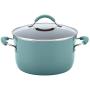Rachael Ray Cucina Nonstick Cookware Pots and Pans Set, 12 Piece, Agave Blue