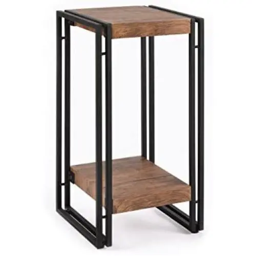 FIVEGIVEN Accent Side Table for Small Spaces End Table Rustic Industrial Metal Brown 21.9 Inch FIVEGIVEN Accent Side Table for Small Spaces End Table Rustic Industrial Metal Brown 21.9 Inch