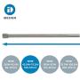 iDesign Astor Metal Tension, Adjustable Customizable Curtain Rod for Bathtub, Shower Stall, Closet, Doorway, 43-75'', Brushed Stainless Steel,78570