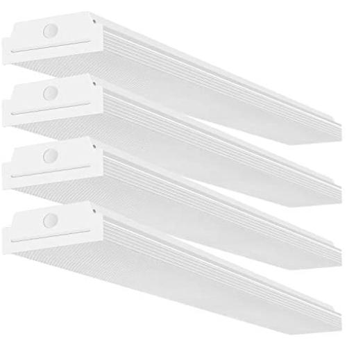 FaithSail 4FT LED Wraparound 40W Wrap Light, 4400lm, 4000K Neutral White, 4 Foot LED Shop Lights for Garage, 48 Inch LED Light Fixtures Ceiling Mount Office Light, Fluorescent Tube Replacement, 4 Pack